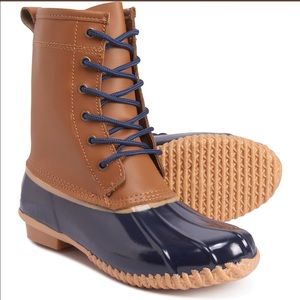 Khombu Clarissa Duck Winter Rain Boots Tan 7